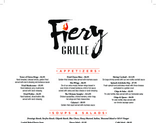 View Fiery Grille Menu